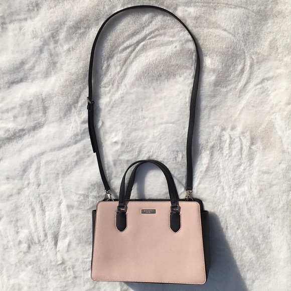 KATE SPADE ♠️ PINK BLACK SATCHEL HANDBAG PURSE WITH REMOVABLE CROSSBODY STRAP - Picture 2 of 7